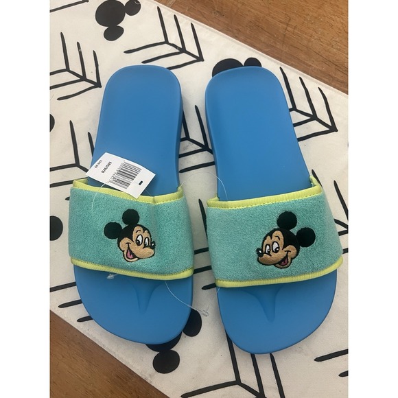 Disney Shoes - Disney Store Mickey Mouse Size M6/W 8 Embroidered Unisex Adult Slides NWT